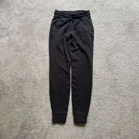 Lululemon Athletic Sweat Leisure Black Casual Pants Women's Size 2 - Picture 1 of 5